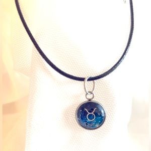 Hand made corded taurus necklace lobster claps